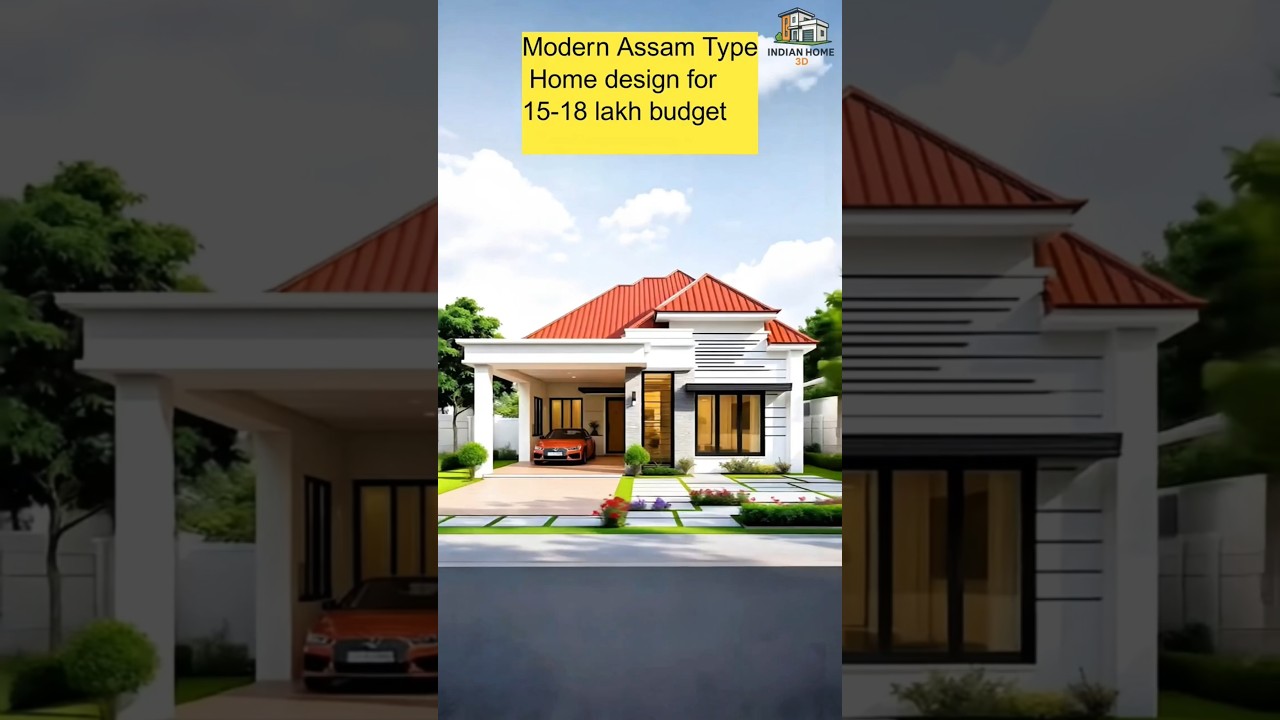 3 Modern Assam Type House Designs | 1200 Sq Ft | Red Roof | ₹15–18 Lakh Budget 