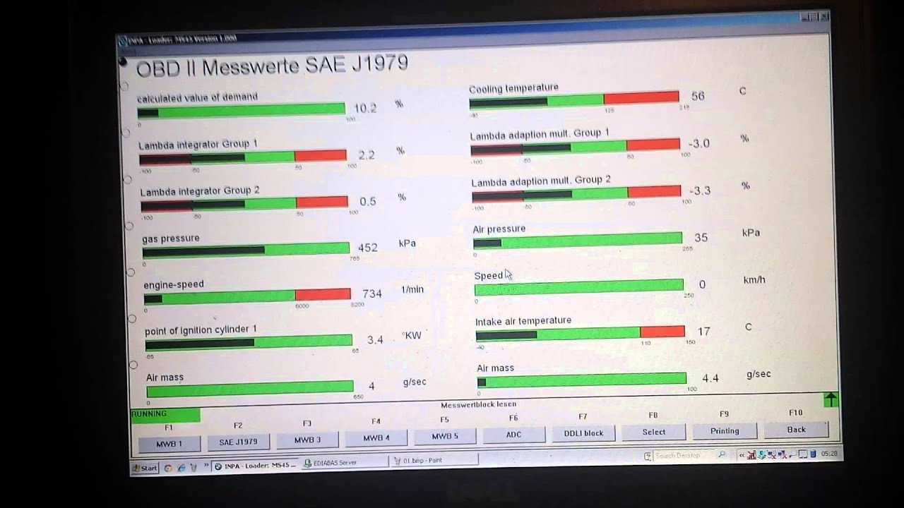 BMW Z4 E85 3.0i - INPA - Live Analog Data - MAF connected