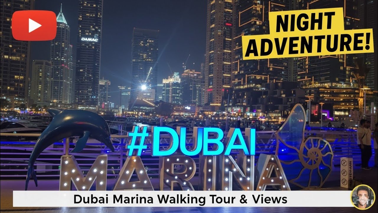 Dubai JBR /Marina Beach Tour,[4K]DUBAI NIGHT WALK 2025🇦🇪