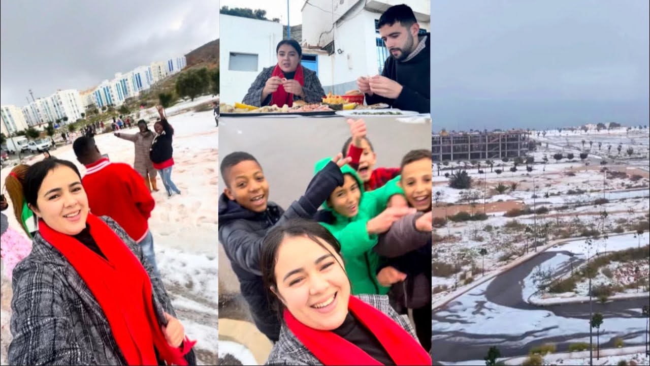 ميمكنش الحسيمة غرقات  بتيبروري 🌨️🗻، وماما عجبها الحال بزاف 🧊⛄️😍