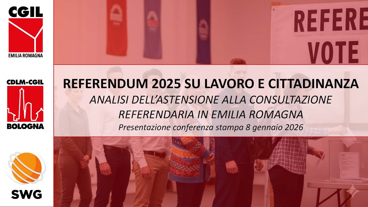 Conferenza stampa 8 gennaio 2026 su analisi referendum