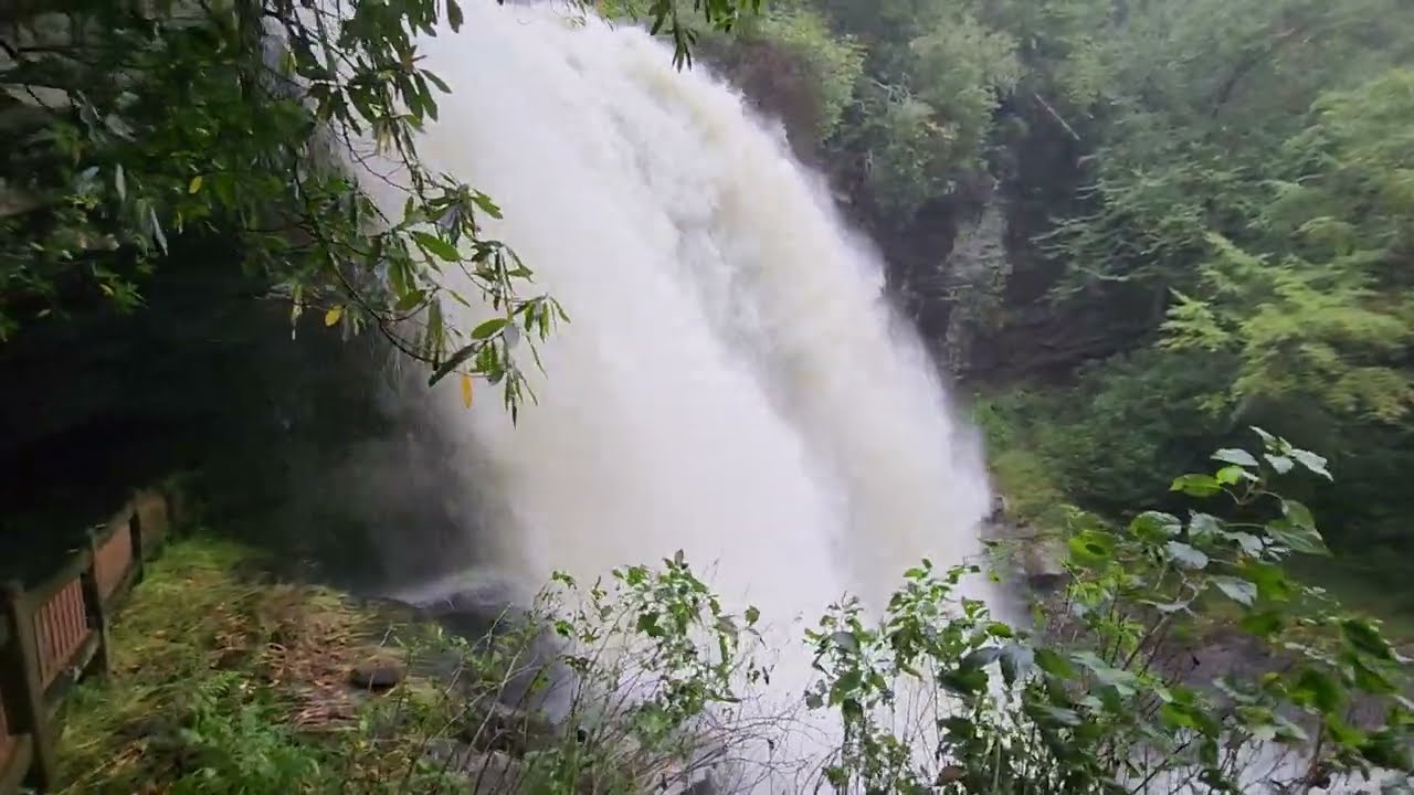 Dry Falls  9-28-2024 After Tropical Storm Helene Highlands North Carolina