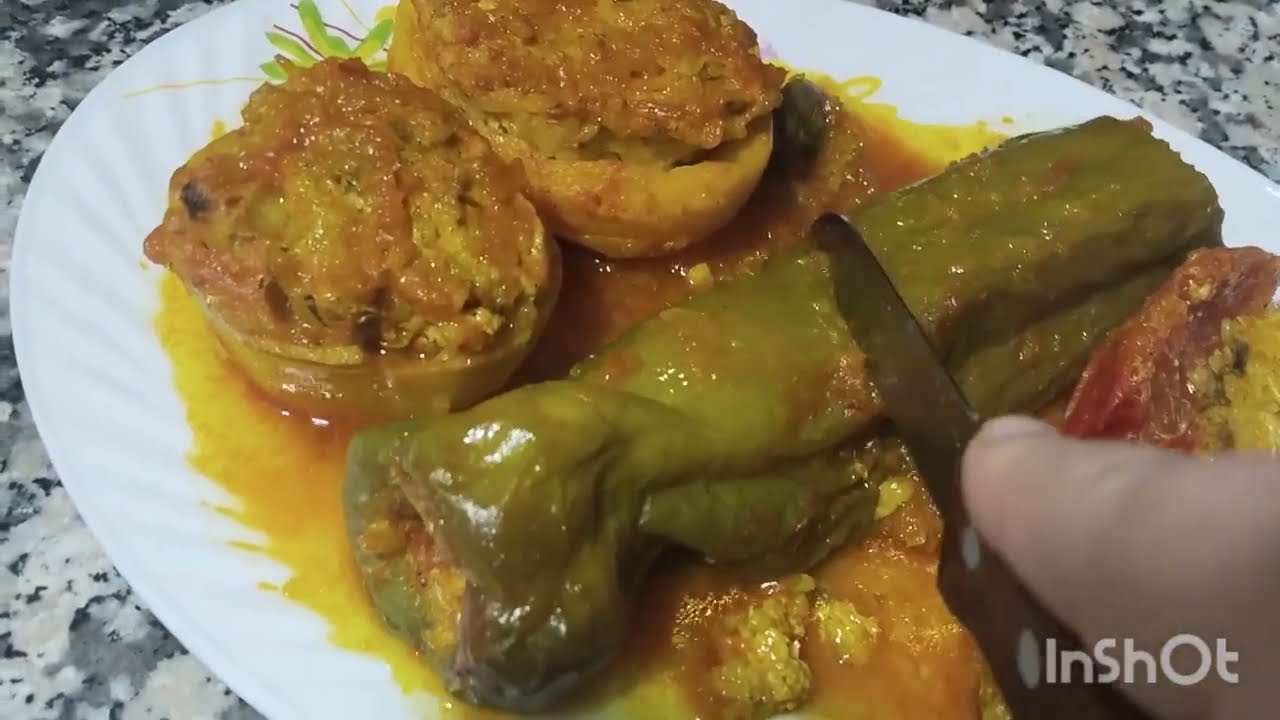تحضير فلفل محشي اروع ولبنة بلا منحكي