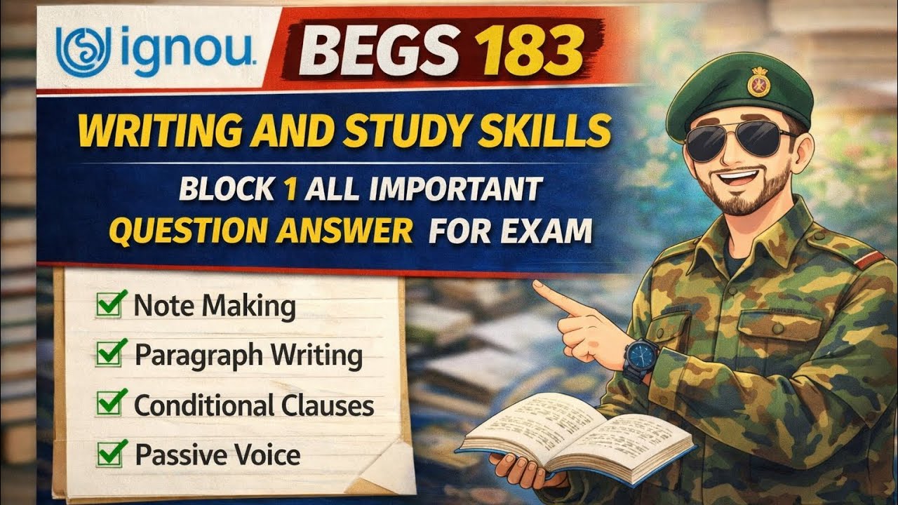 BEGS 183 Important Questions with Answers | Writing & Study Skills | IGNOU 2026