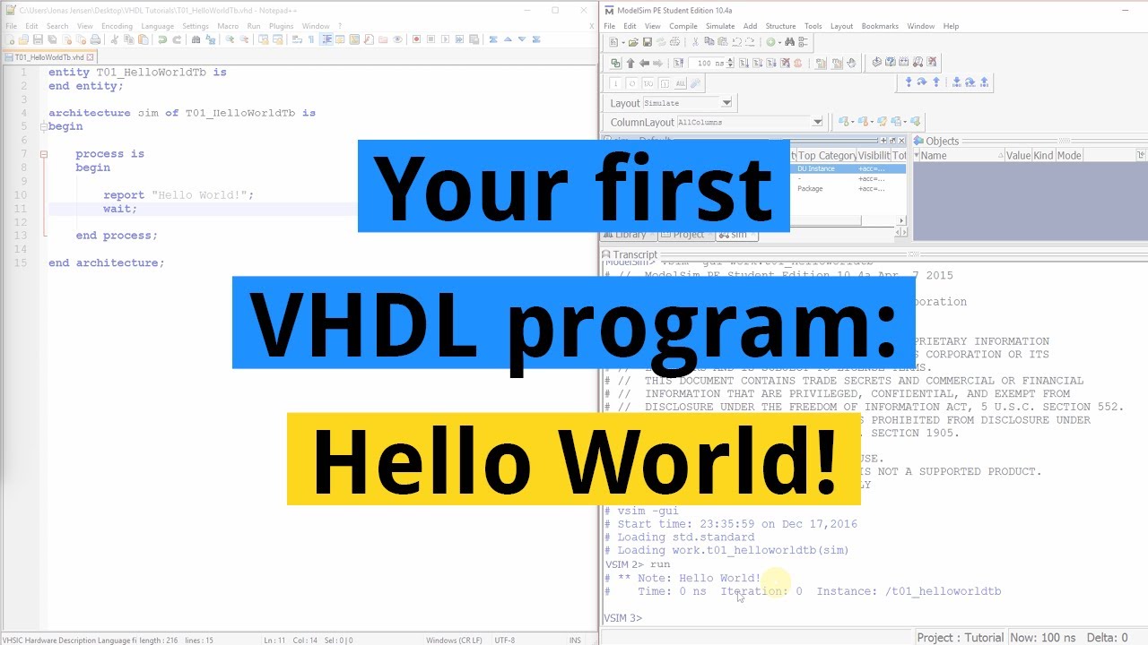 Как создать свою первую программу VHDL: Hello World!