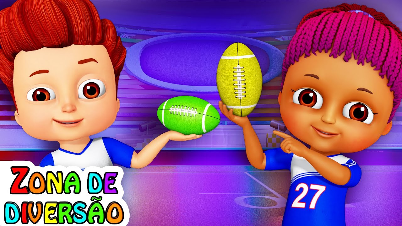Rugby jogo (Rugby Game) - Learn Colors | Portuguese Colorful Balls Show for Kids | ChuChu TV