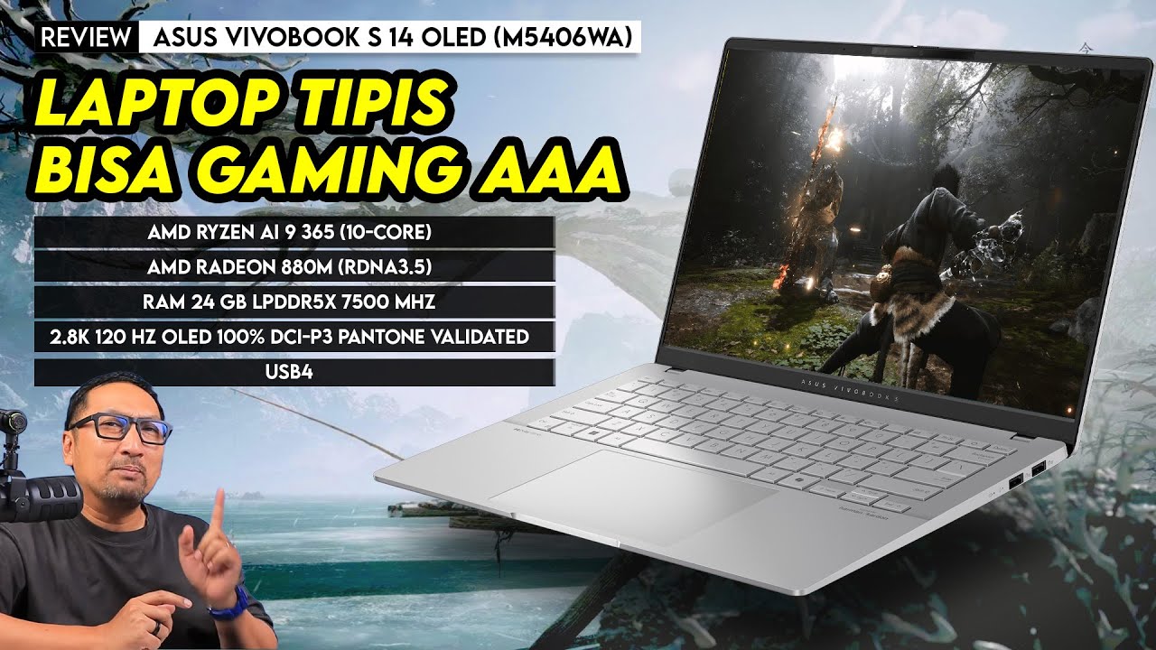 Tipis, Kencang, & Bisa Gaming dengan AMD Ryzen AI: Review ASUS Vivobook S 14 OLED (M5406WA) 2024