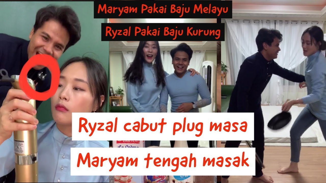 Ryzal pakai baju kurung moden Maryam, cabut plug masa Maryam masak