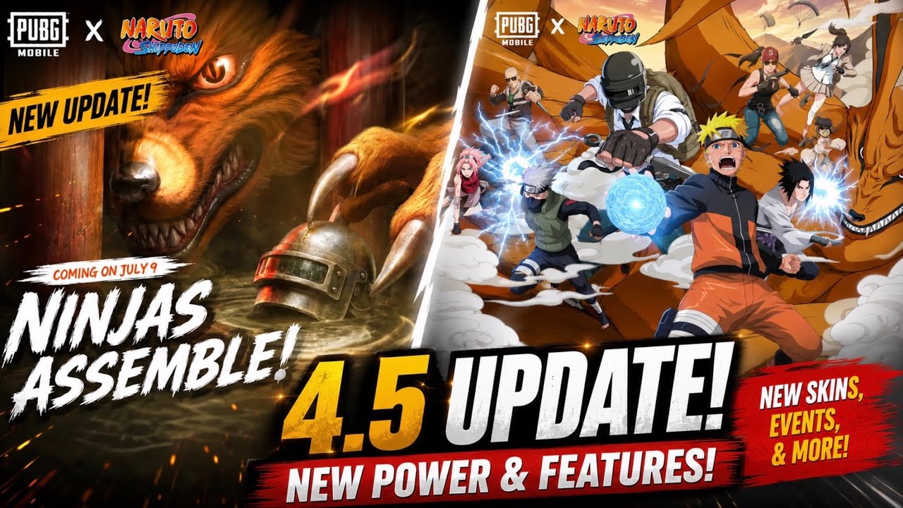 🔥 PUBG Mobile 4.5 Update Beta | Naruto Collaboration, New Powers, Features & Everything New!