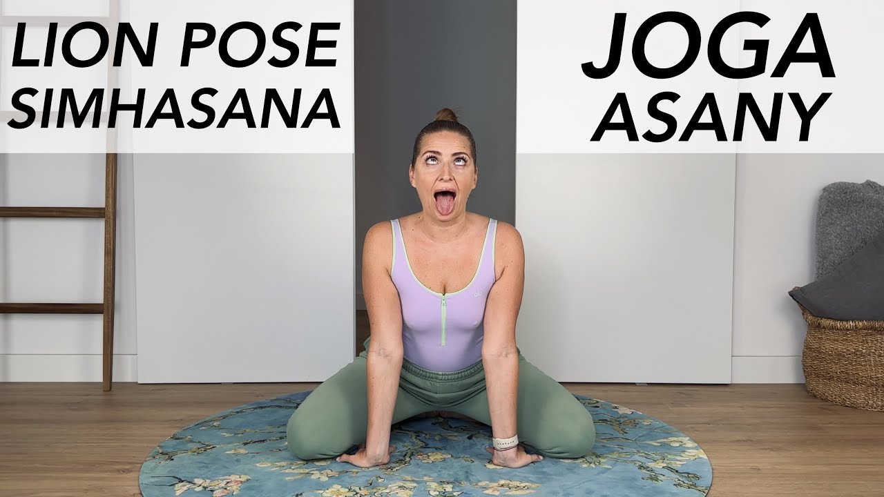 LION POSE - SIMHASANA - SIMHA PRANAYAMA - JOGA - ujędrnij sk&oacute;rę twarzy, zmniejsz b&oacute;l gardła