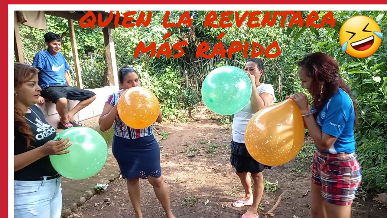😄 Revienta el globo más rápido sin meter manos ✋ solo mujeres
