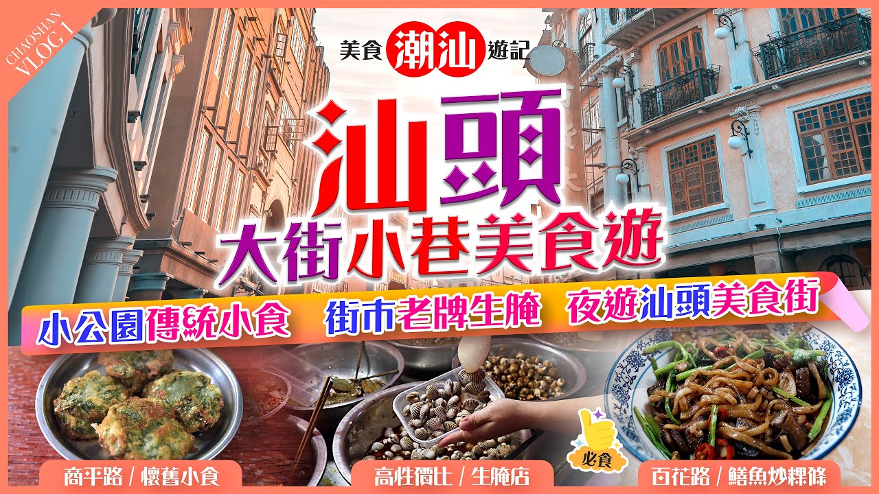 【#麻煩哥 潮汕美食遊記😋】  |【#汕頭 美食】小公園 無米粿/甚麼是「黑白」? / 平民老店 吃高質生腌/金新小食街/百花路 鱔魚炒粿條😋同濕炒牛河有得揮/ 龍眼南路 性價比高糖水店👍