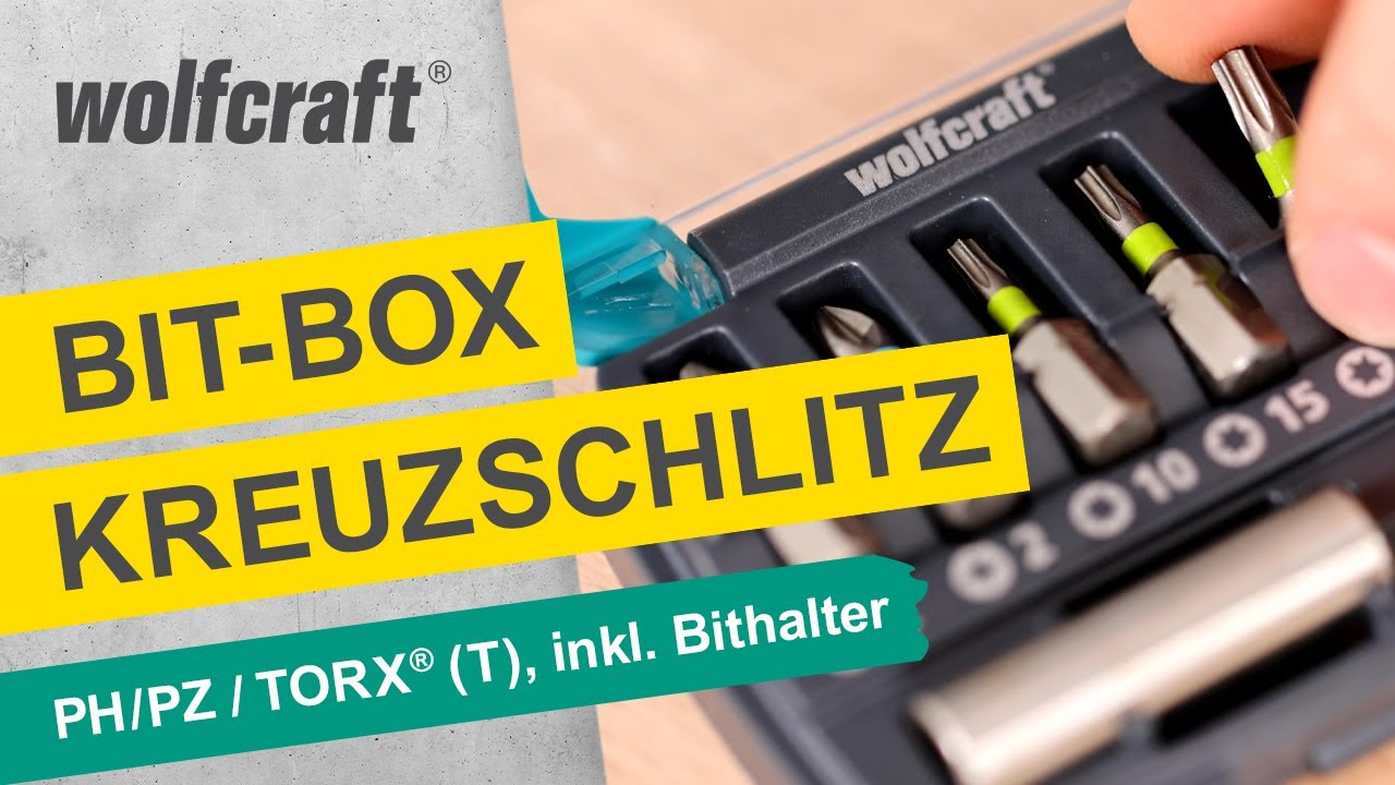 Bit-Box Kreuzschlitz: 6 Solid-Bits in verschiedenen Gr&ouml;&szlig;en | wolfcraft
