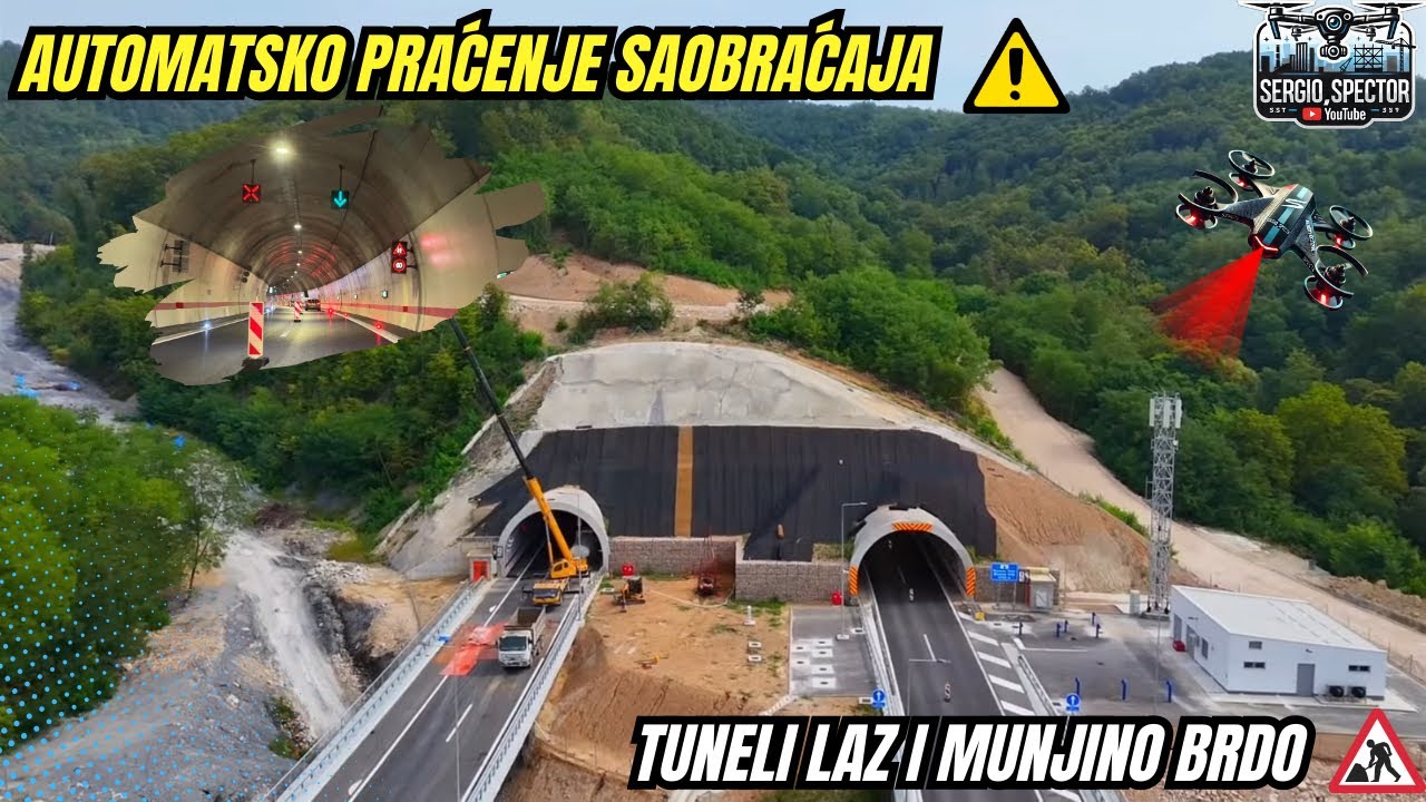 Tuneli Munjino Brdo i Laz - Radovi i Testiranje automatskog režima praćenja saobraćaja #milosveliki