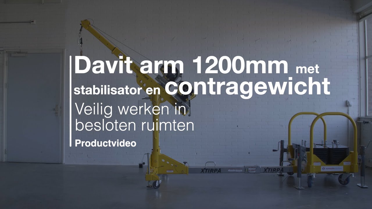 Xtirpa Davit arm 1200mm met stabilisator en contragewicht - Eurosafe Solutions