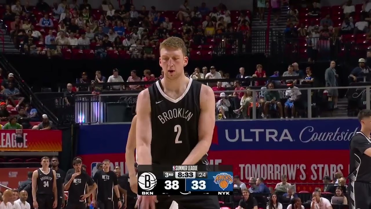 Danny Wolf full highlights vs. Knicks - 9 Points, 8 Rebounds, 3 Assists, 1 Block - Summer League