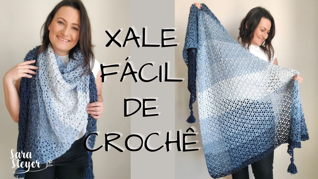 XALE F&Aacute;CIL - CROCH&Ecirc; PARA INICIANTES - FIO VIENA DA PINGOUIN - SARA STEYER - XALE TORDO