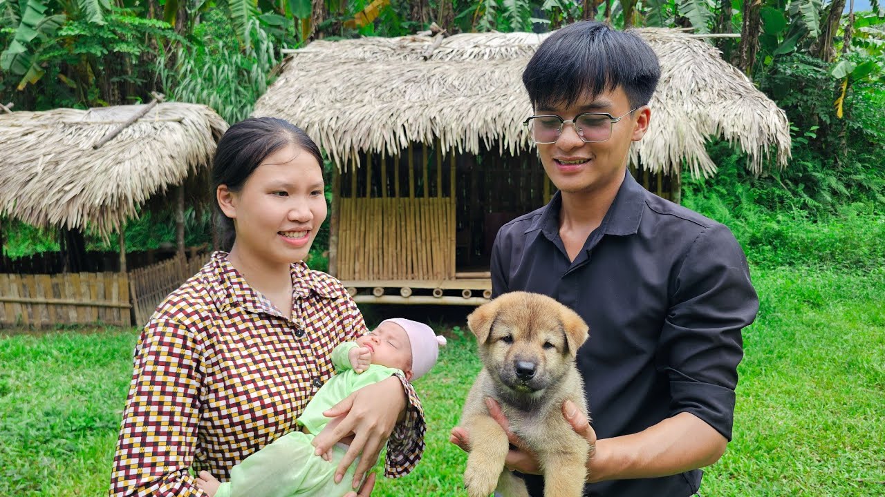 Kind-hearted engineer Tuan bought a puppy for Truc and the baby.