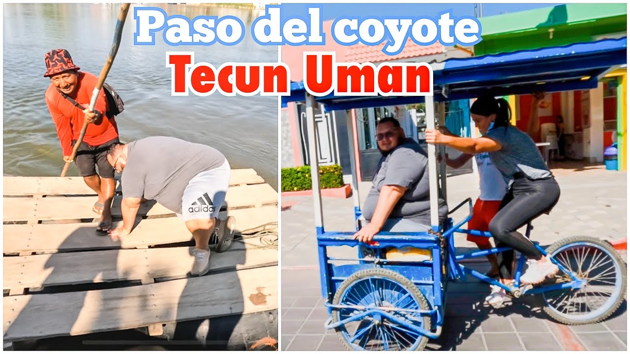 Así se cruza el río un inmigrante.