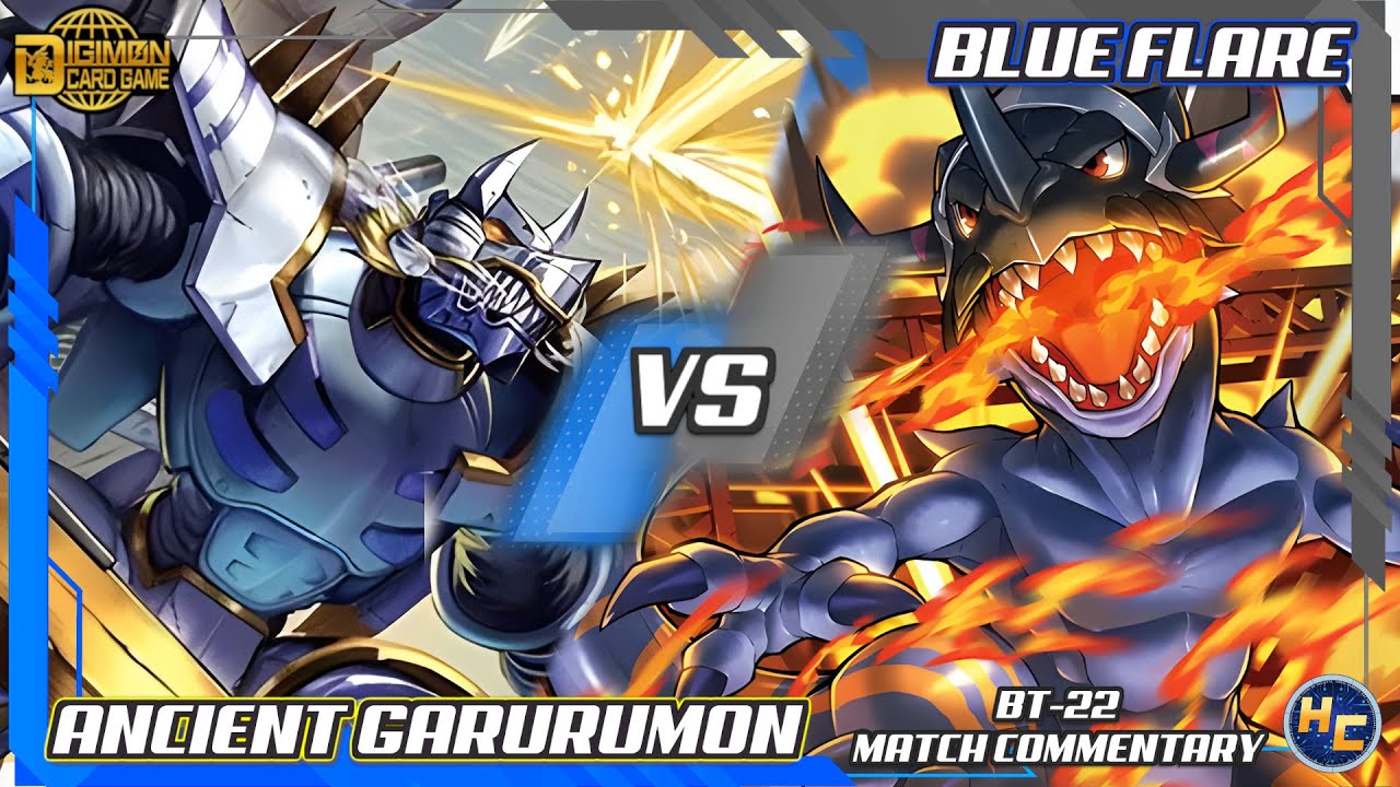 AncientGarurumon vs Blue Flare - Digimon TCG BT-22 Match Commentary