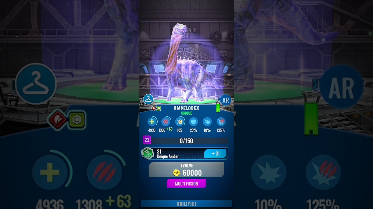 Turns 22 Level to the🔥AMPELOREX🔥- Jurassic world alive #shortvideo