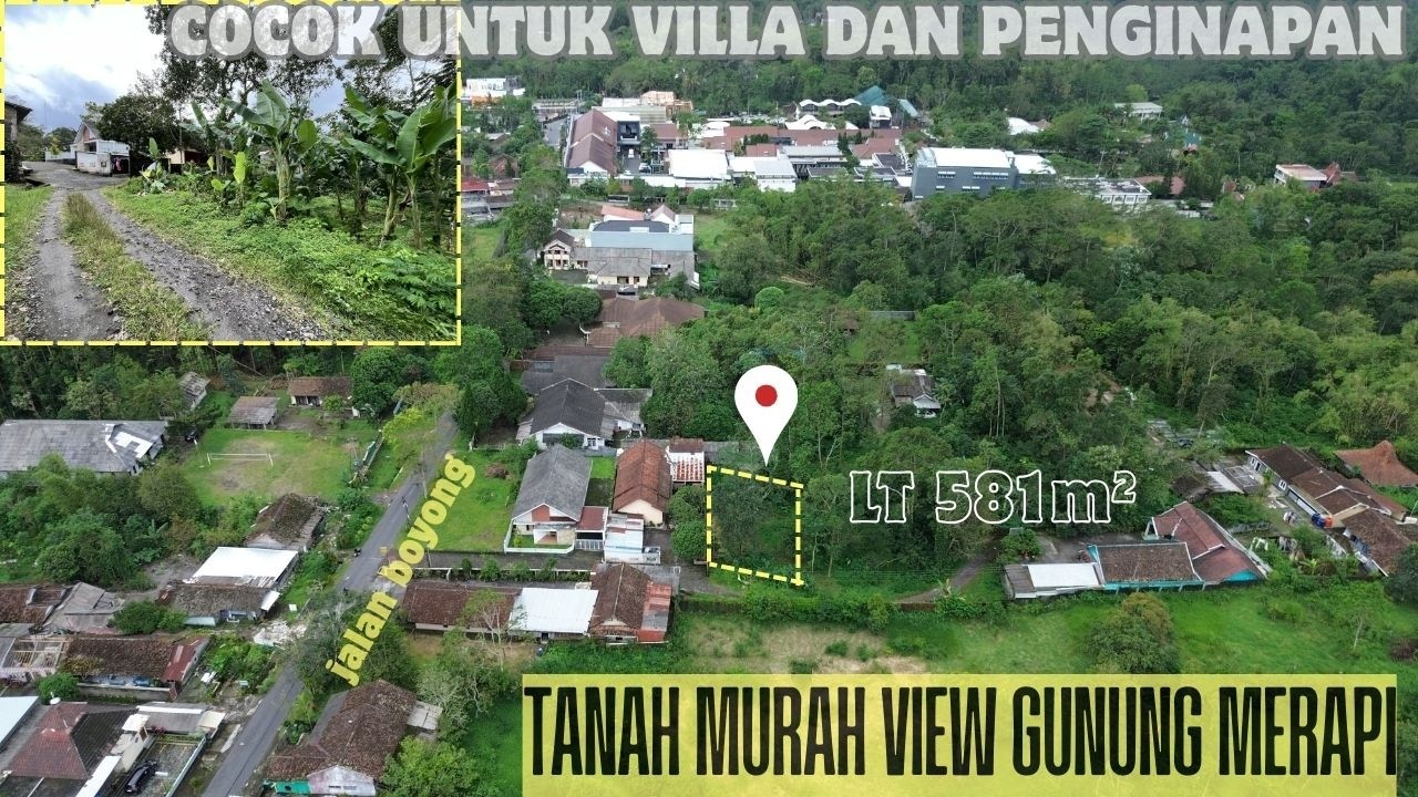DIJUAL TANAH MURAH STRATEGIS 581m² DEKAT JALAN BOYONG KALIURANG | COCOK VILLA & HOMESTAY | SB EPS605