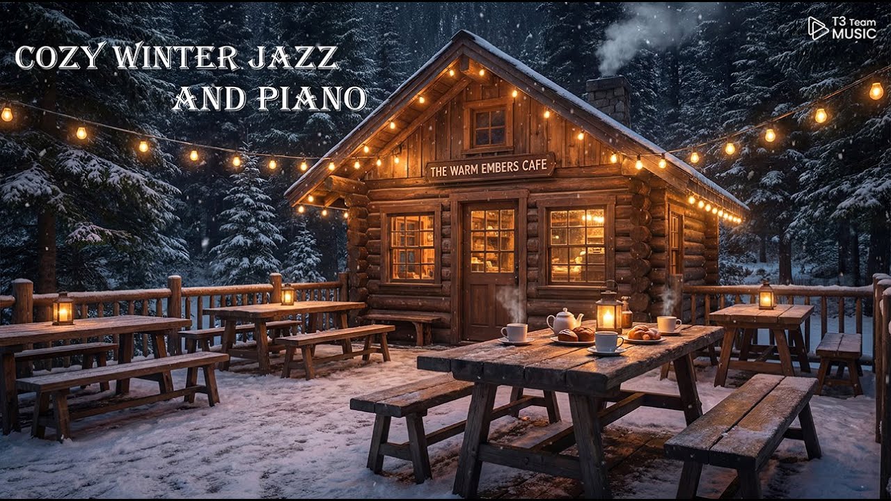 Cozy Winter Jazz | Smooth Coffee Shop Ambience for Relaxing Piano Instrumental ✨