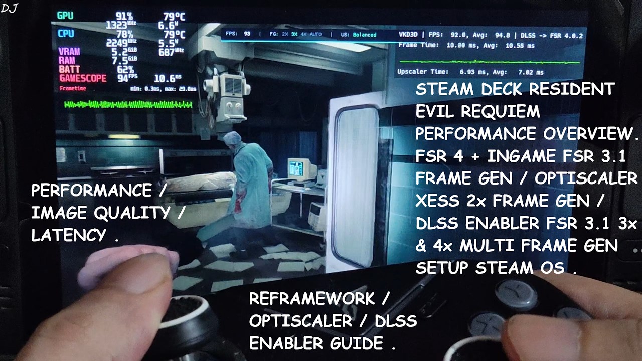 Steam Deck Resident Evil Requiem FSR 4 + DLSS Enabler FSR 3 Multi Frame Gen & Optiscaler XeFG Setup