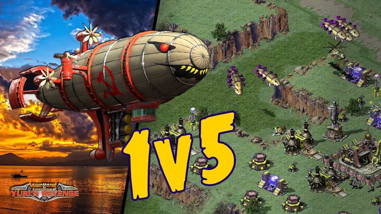 Yuri's Revenge - Elite Kirov Rush - 1v5 BRUTAL AI