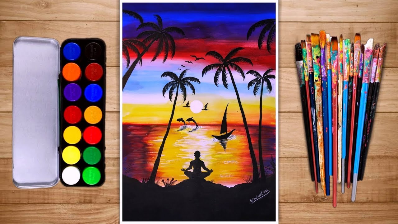 Most beautiful morning nature painting | By wow art 4u