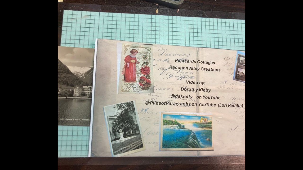 @pilesofparagraphs  collaging on postcards February