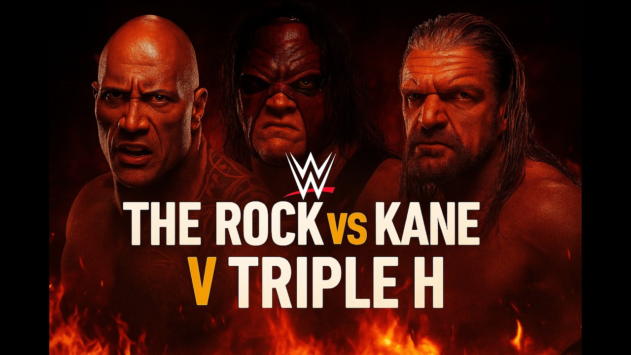 The Rock vs Kane vs Triple H | Epic Triple Threat Match | WWE 2K24 | 7 September 2025