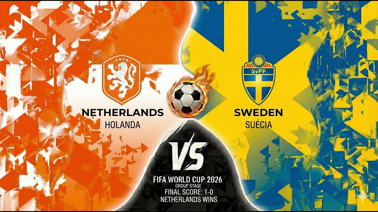 Holanda 1 x 0 Suécia (Grupo F) 1ª Rodada FIFA World Cup 2026™