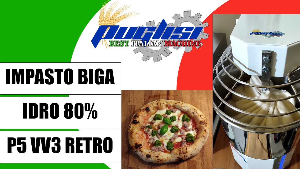 IMPASTARE BIGA IDRO 80% con Impastatrice a Spirale Puglisi P5 VV3