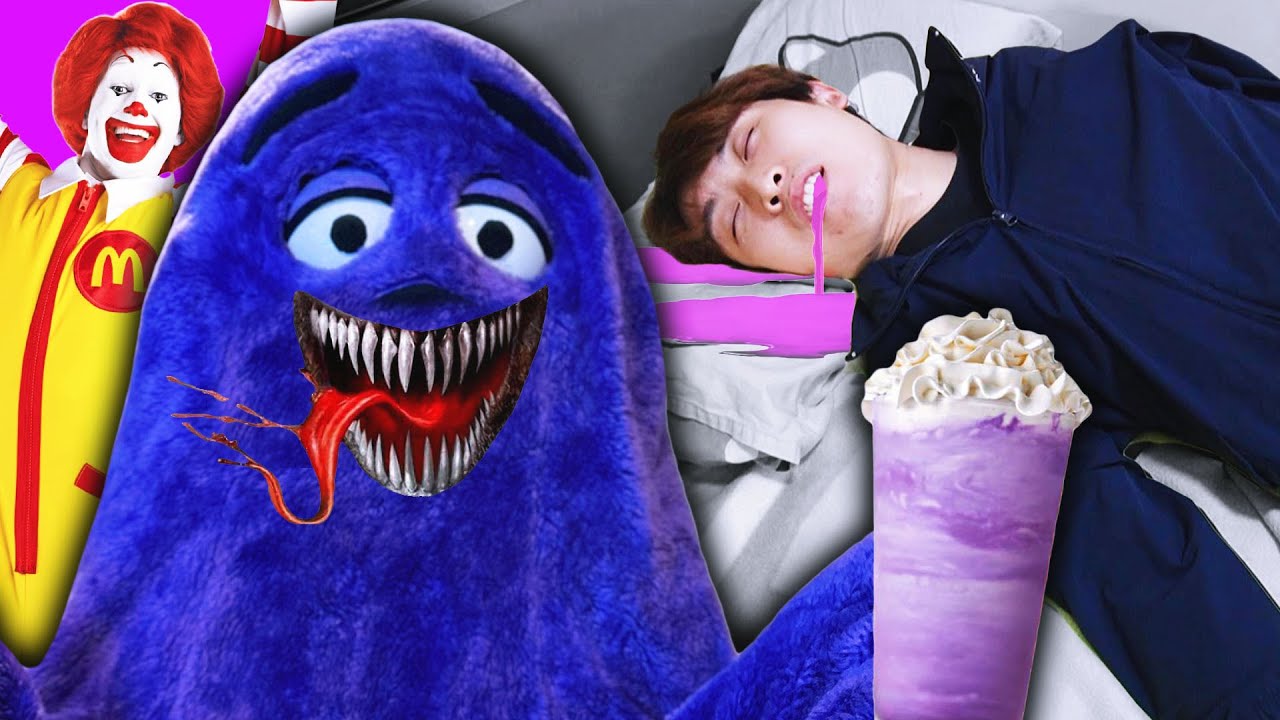 令網路大轟動的「Grimace Shake」😱麥當勞飲料恐怖傳說？喝紫奶昔…會被附身？
