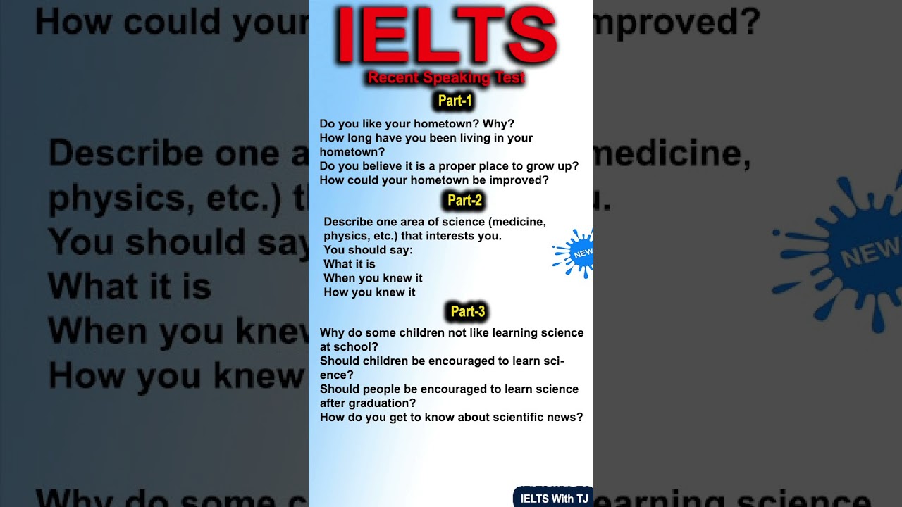 IELTS Recent Speaking Test Question 2024