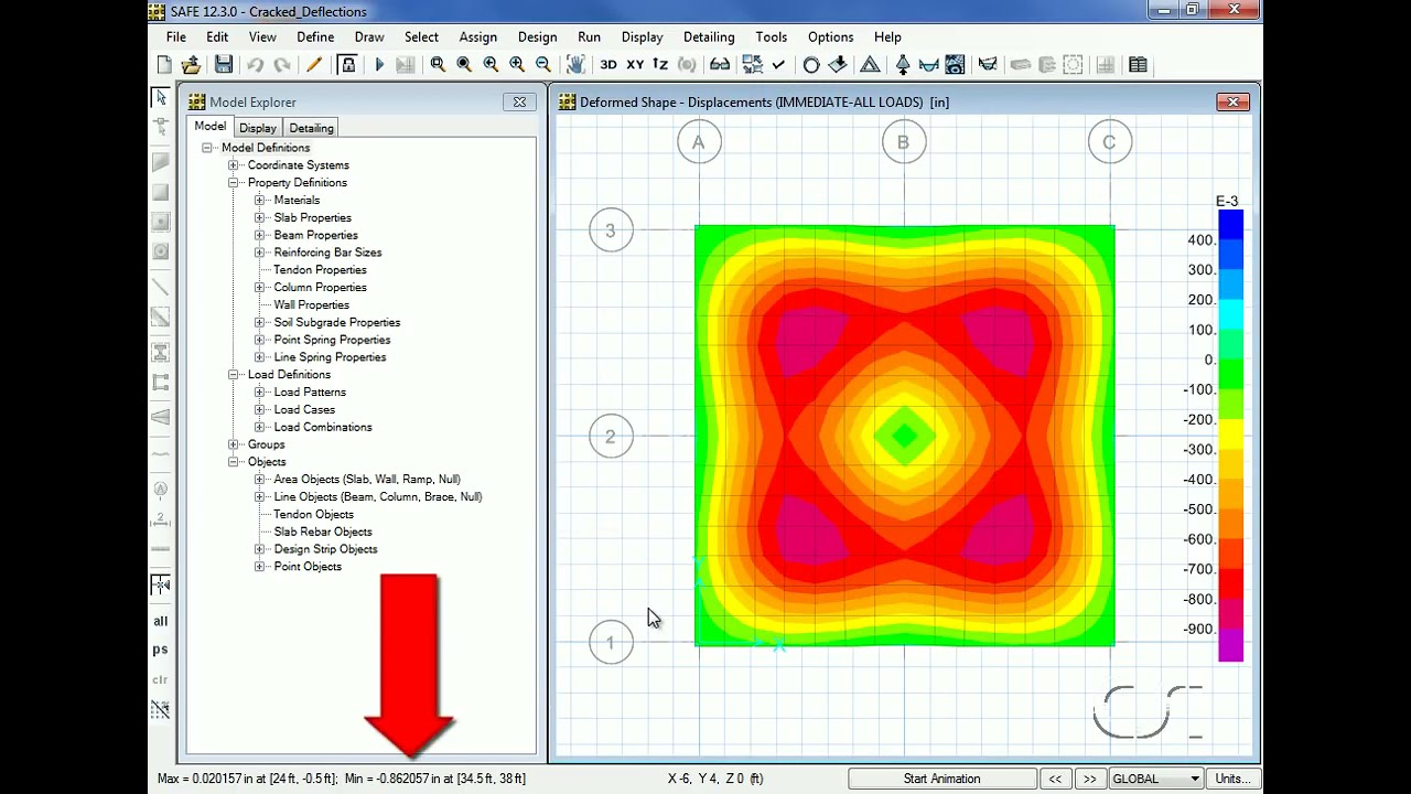 SAFE  Cracked Section Analysis (Longterm Deflection)