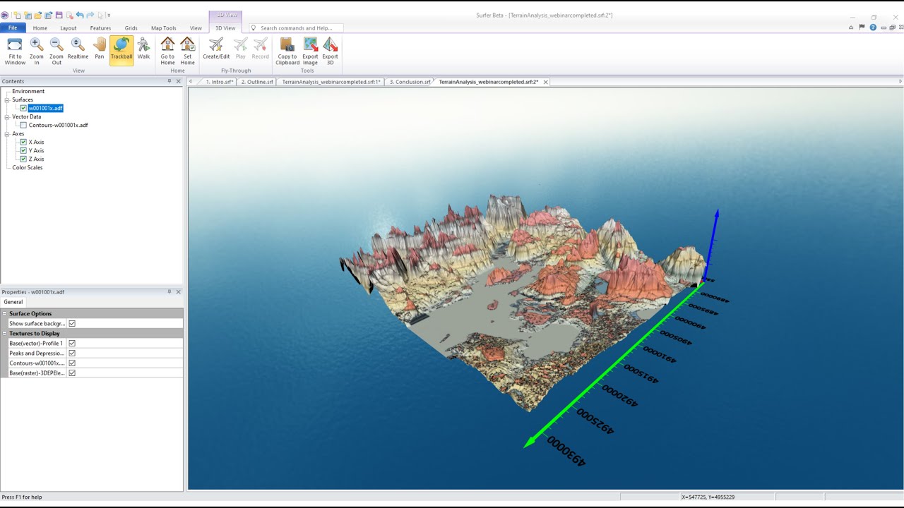 Terrain Analysis with Surfer