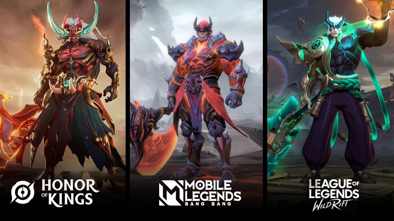 Darius, Balmond, Dianwei : Skin Comparison | Mobile Legends VS Wildrift VS Honor of Kings