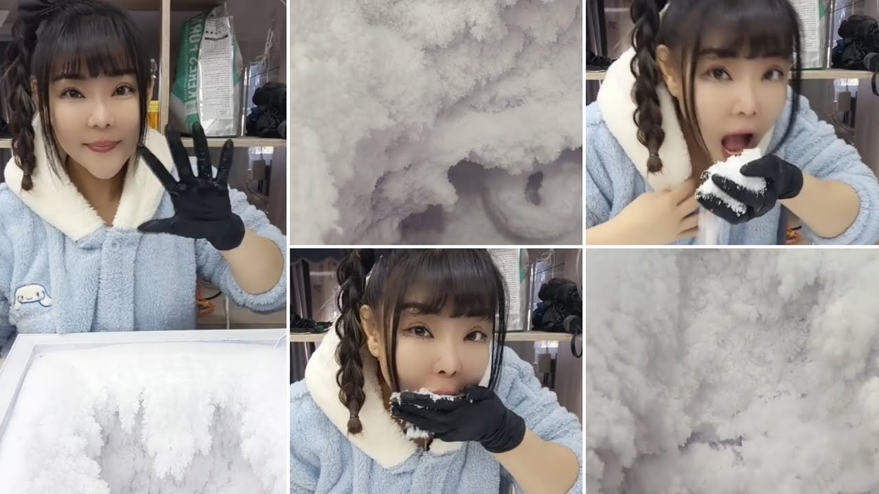 ICE QUEEN'S CRUNCHY FREEZER FROST EATING ASMR