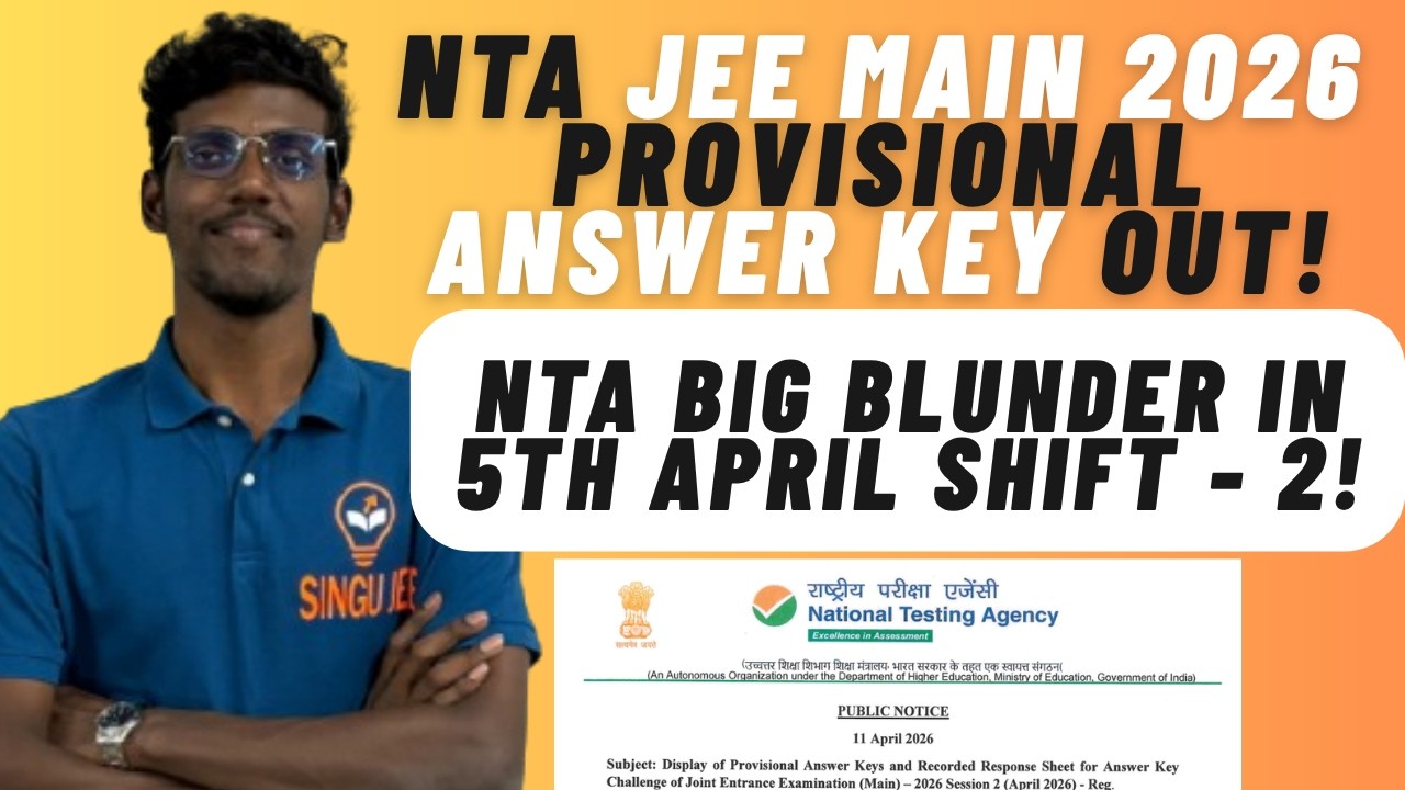 NTA JEE Main 2026 Provisional Answer Key, Response Sheet Out! NTA Major Update in Tamil! NTA JEE 99!