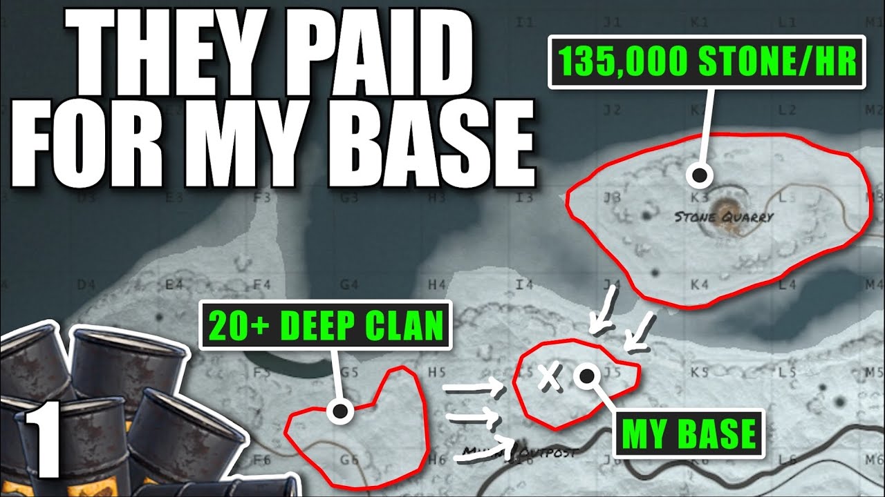 I BUILT BETWEEN A 20+ DEEP CLAN AND STONE QUARRY | Solo Rust