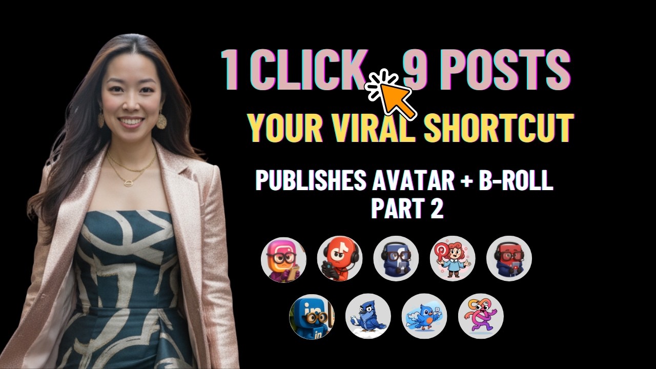 Posts to 9 Platforms in 1 Click (B-Roll + Avatar Automation) - Faceless Video