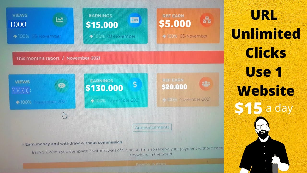 Url Shortener Unlimited Clicks | $15 a day | Url Shortener Self Click Unlimited Trick Today