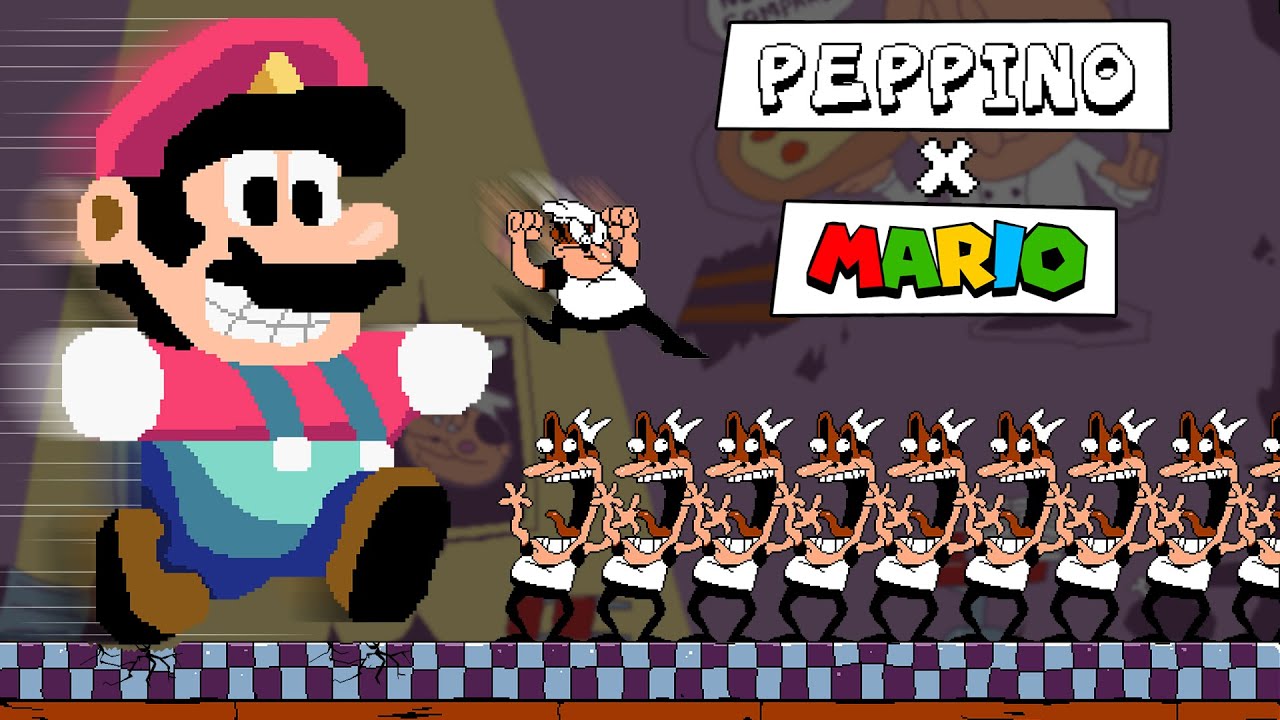 Peppino and Mario Co-Op in Pizza Tower