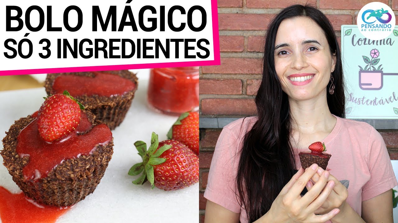FÁCIL, SEM AÇÚCAR E SEM FARINHA, BOLO DE CHOCOLATE DE 3 INGREDIENTES SAUDÁVEL E VEGANO