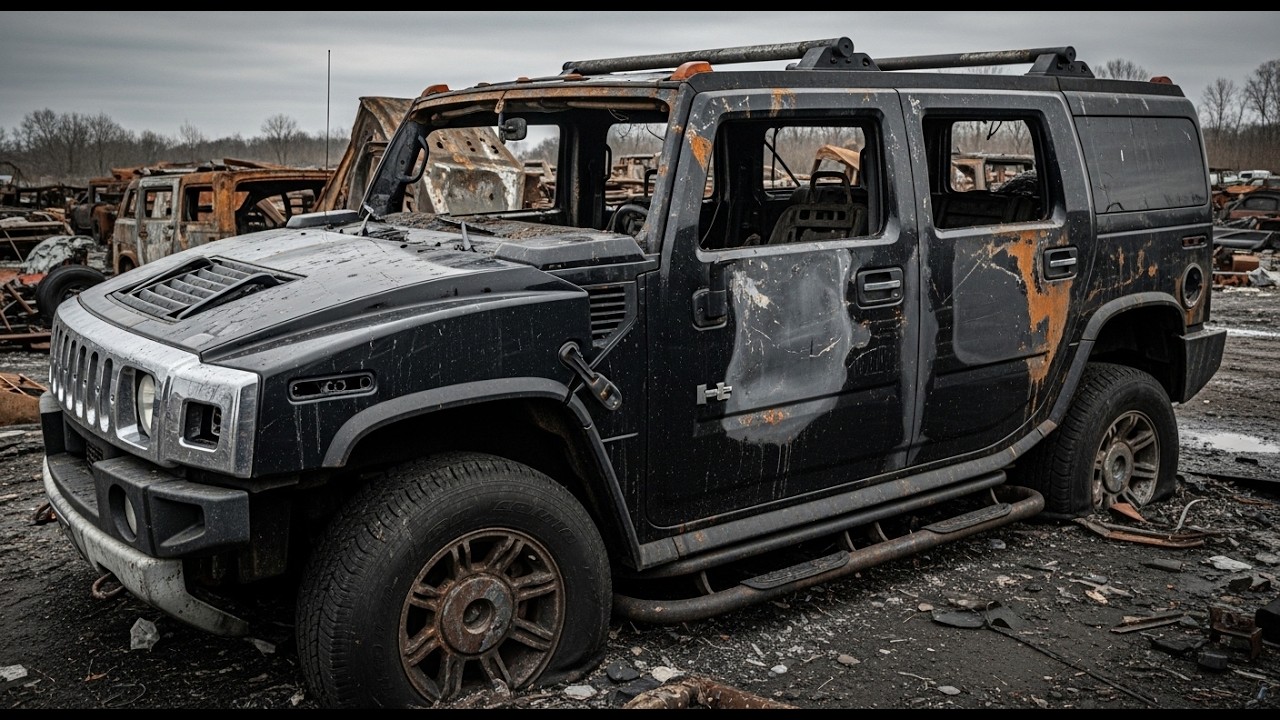ASMR Car Restoration! Full Restoration Black 2006 Hummer H2 Burnt Out → Looking New