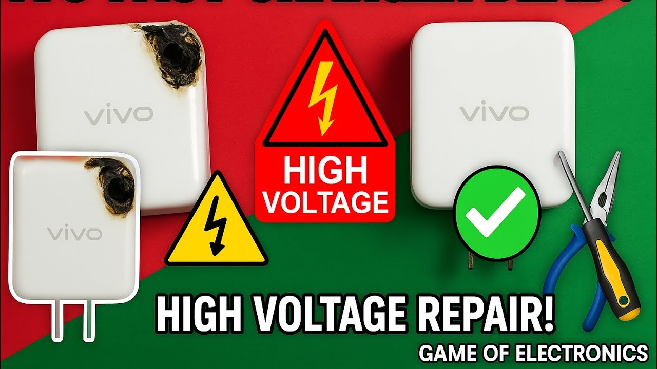 Fast Charger Repair | Vivo Charger Dead due to High Voltage ⚡ | Easy Fix Tutorial
