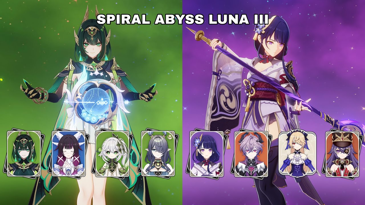 C0 Nefer Lunar Bloom & C2 R1 Raiden Shogun Durin Overload | Spiral Abyss Luna III