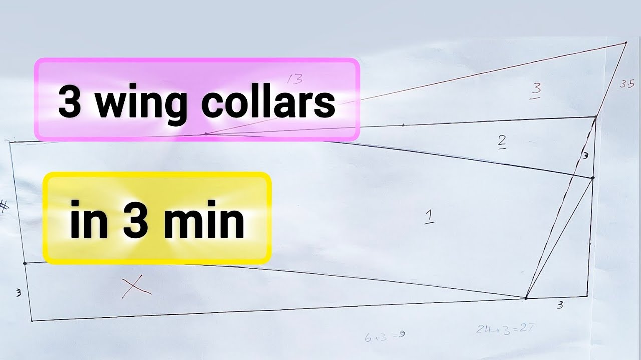 wing collar pattern design so easy😍👌🏻 3 design wing collars pattern in 3 minutes